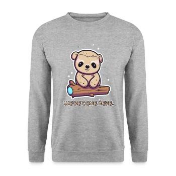 Cute Tough Bear - We're Done Here - Unisex Sweatshirt - salt & pepper - Front - Alina (178cm) & Michal (187cm)