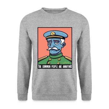 The common people are annoying, aristocrat - Unisex Sweatshirt - salt & pepper - Front - Alina (178cm) & Michal (187cm)