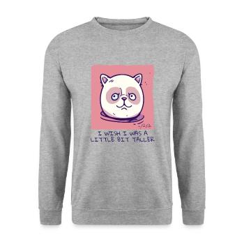 I Wish I Was Bigger: Silly Cat - Unisex Sweatshirt - salt & pepper - Front - Alina (178cm) & Michal (187cm)