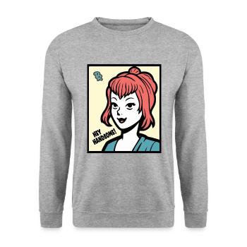 Hé, jolie ! dit une charmante dame - Sweat-shirt Unisexe - gris chiné - Devant - Alina (178cm) & Michal (187cm)