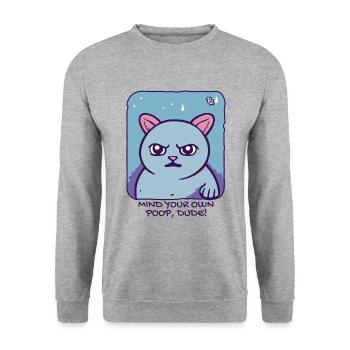 of your passive, aggressive cat - Unisex Sweatshirt - salt & pepper - Front - Alina (178cm) & Michal (187cm)
