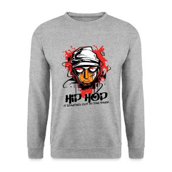 Tout a commencé dans le parc : le hip-hop - Sweat-shirt Unisexe - gris chiné - Devant - Alina (178cm) & Michal (187cm)