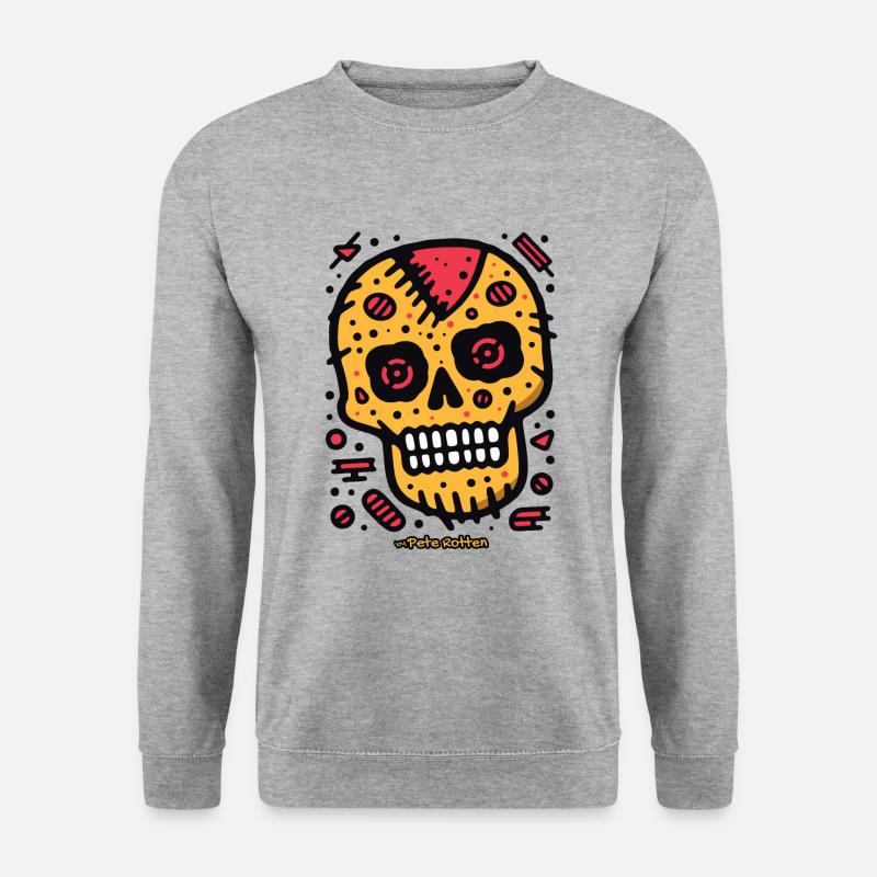 Der KeksTotenkopf - Unisex Pullover - Weißgrau meliert