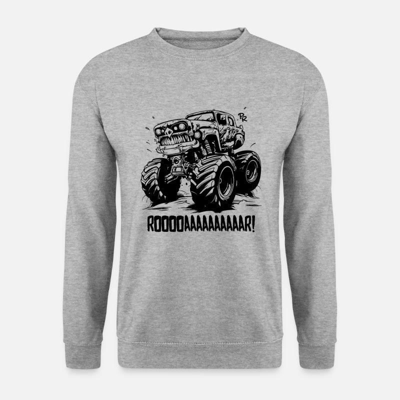 Super Monster Truck - Unisex Pullover - Weißgrau meliert