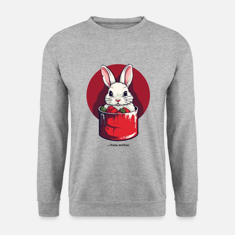 Häschen in der Dose - Unisex Pullover - Weißgrau meliert