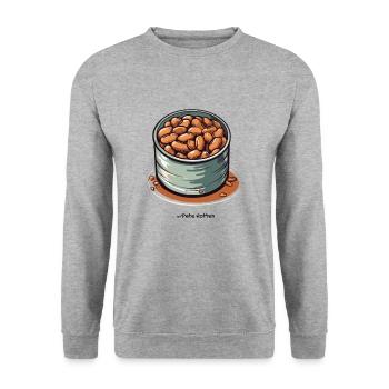 Eine Dose Bohnen - Unisex Pullover - Weißgrau meliert - Vorne - Alina (178cm) & Michal (187cm)