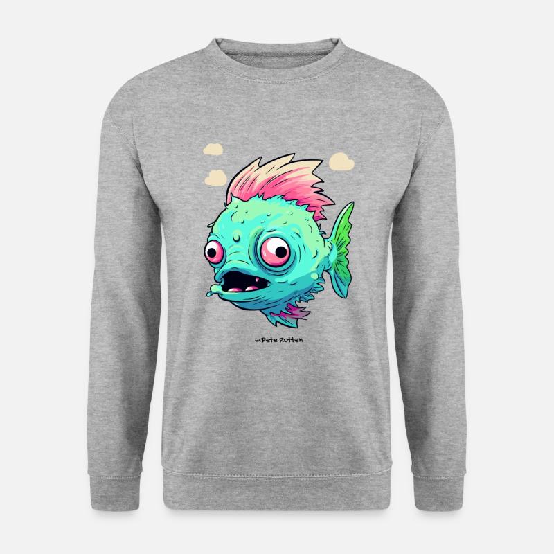 Lazy Zombie Fish - Unisex Sweatshirt - salt & pepper