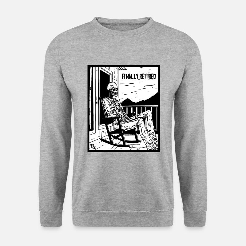 Endlich im Ruhestand: Zu spät, alter Zombie - Unisex Pullover - Weißgrau meliert