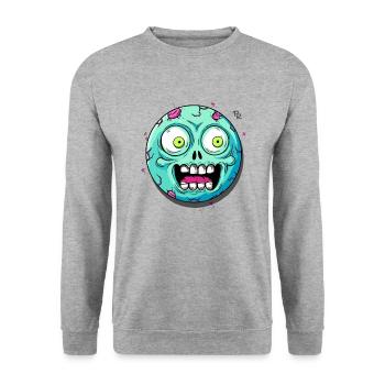 Eyes wide open: Shock, a zombie - Unisex Sweatshirt - salt & pepper - Front - Alina (178cm) & Michal (187cm)