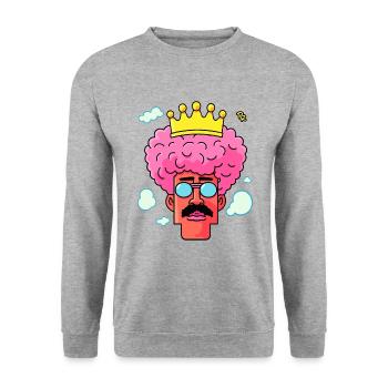 The current queer gay LGBTQ+ king queen - Unisex Sweatshirt - salt & pepper - Front - Alina (178cm) & Michal (187cm)