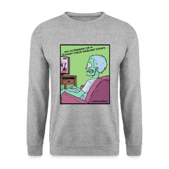 Bad in zombie news, people - Unisex Sweatshirt - salt & pepper - Front - Alina (178cm) & Michal (187cm)