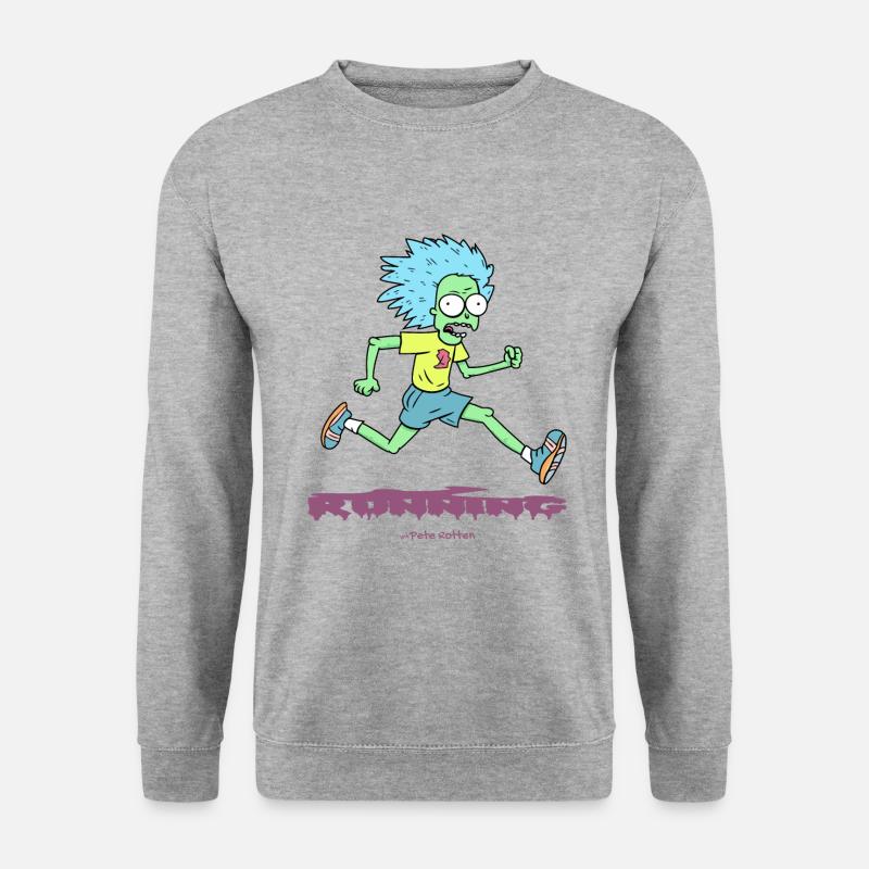 Zombie-Marathon: Laufen - Unisex Pullover - Weißgrau meliert