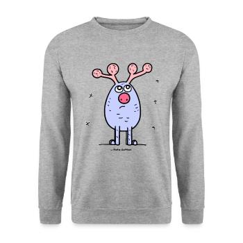 Une belle journée pour le cerf à bois - Sweat-shirt Unisexe - gris chiné - Devant - Alina (178cm) & Michal (187cm)