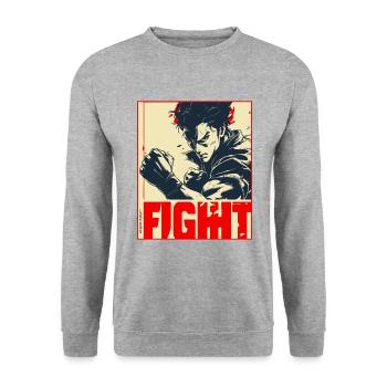 Poster: Martial-Arts Manga Anime Combat - Unisex Sweatshirt - salt & pepper - Front - Alina (178cm) & Michal (187cm)
