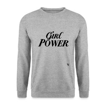 Girl Power again - Unisex Sweatshirt - salt & pepper - Front - Alina (178cm) & Michal (187cm)