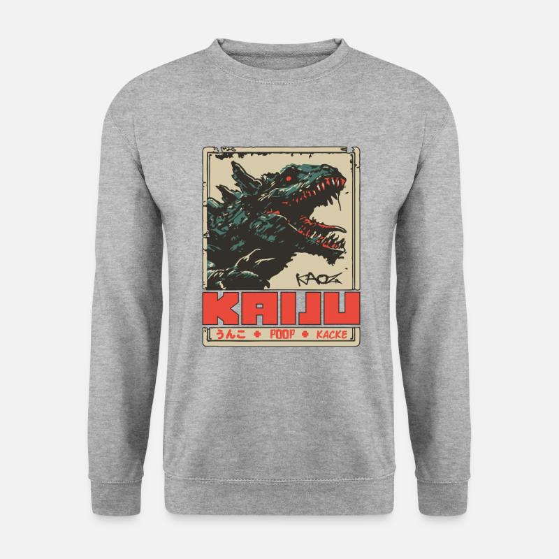 Japan Kanji Kaiju Kacke - Unisex Pullover - Weißgrau meliert