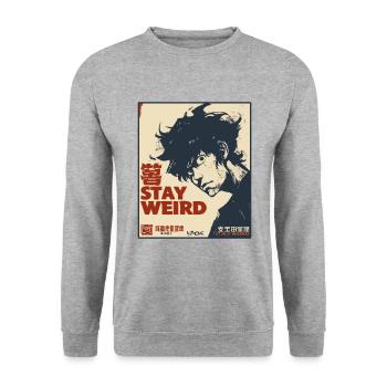 Stay Weird, Young Asian Manga Anime - Unisex Sweatshirt - salt & pepper - Front - Alina (178cm) & Michal (187cm)