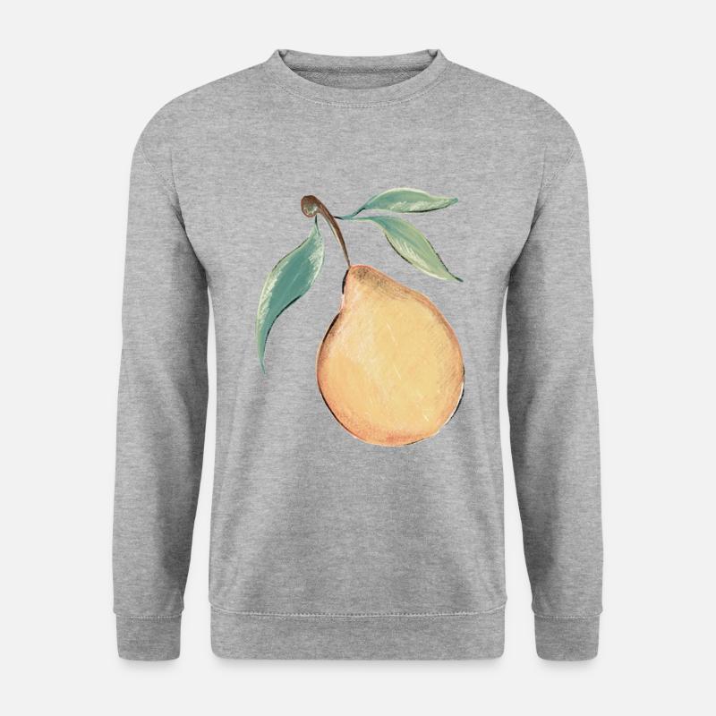 Birne - Unisex Pullover - Weißgrau meliert