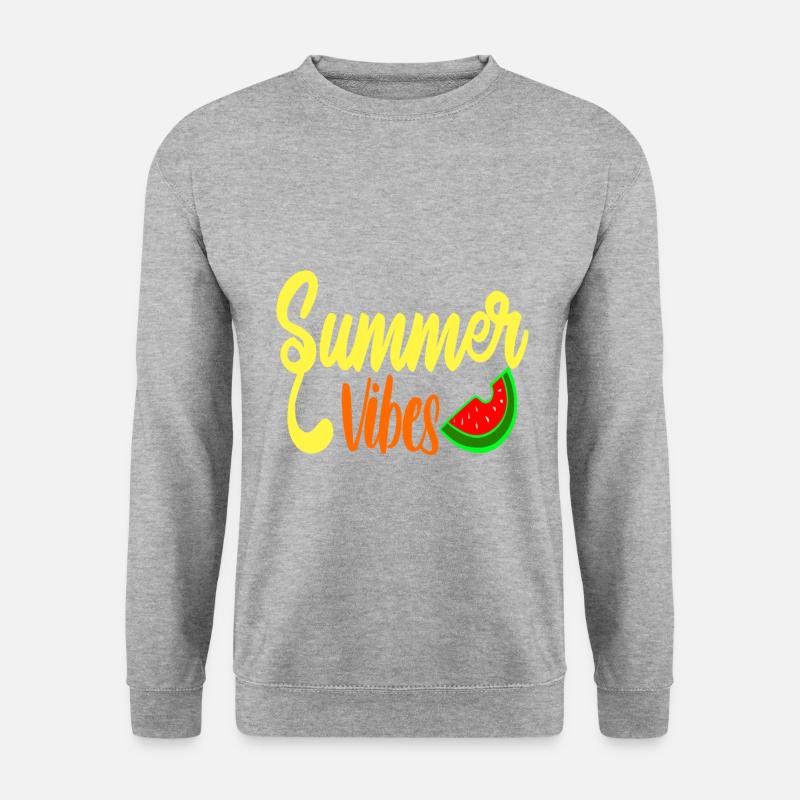 Sommerliche Vibes - Unisex Pullover - Weißgrau meliert