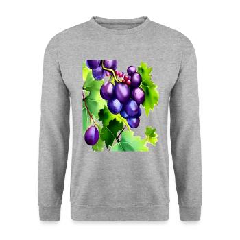 Grapes on a Vine - Unisex Sweatshirt - salt & pepper - Front - Alina (178cm) & Michal (187cm)