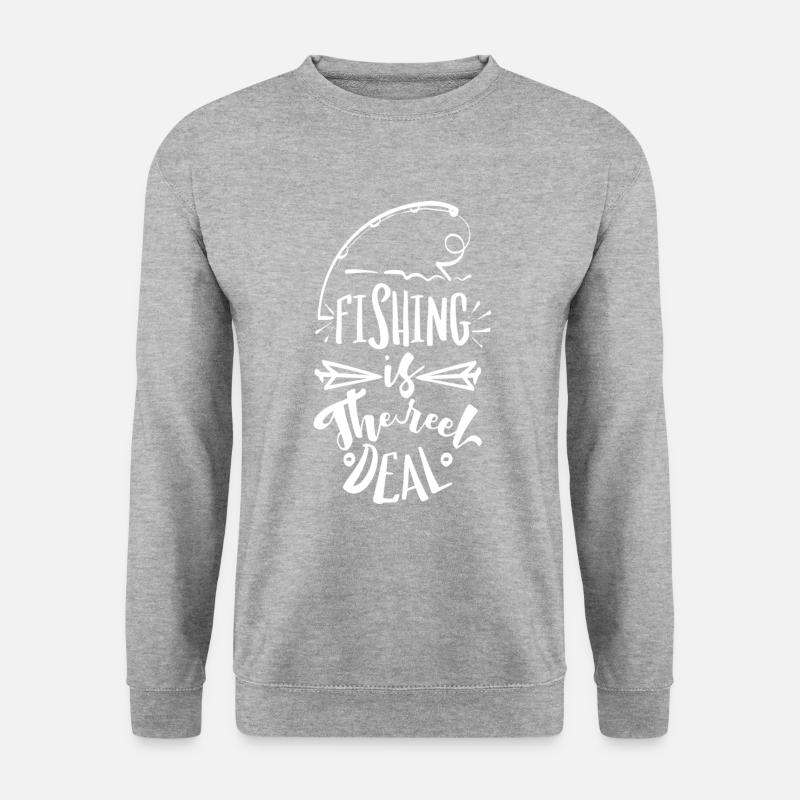 Angeln ist das Rollengeschäft - Unisex Pullover - Weißgrau meliert