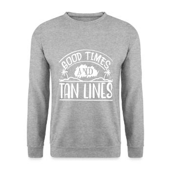 Good Times and Tan Lines - Unisex Sweatshirt - salt & pepper - Front - Alina (178cm) & Michal (187cm)