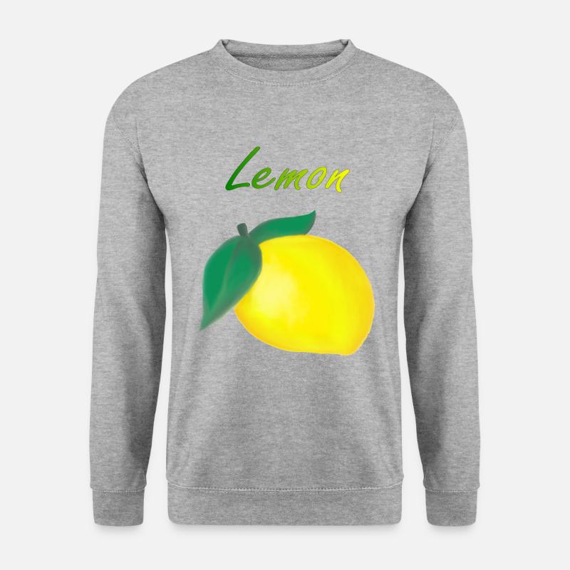 Zitrone - Unisex Pullover - Weißgrau meliert