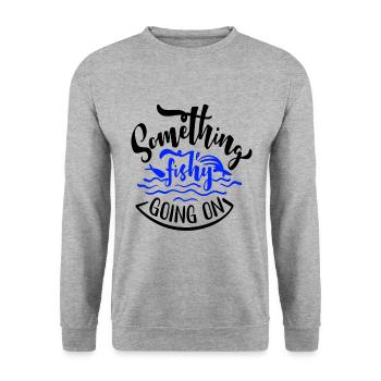 Something fishy going on - Unisex Sweatshirt - salt & pepper - Front - Alina (178cm) & Michal (187cm)