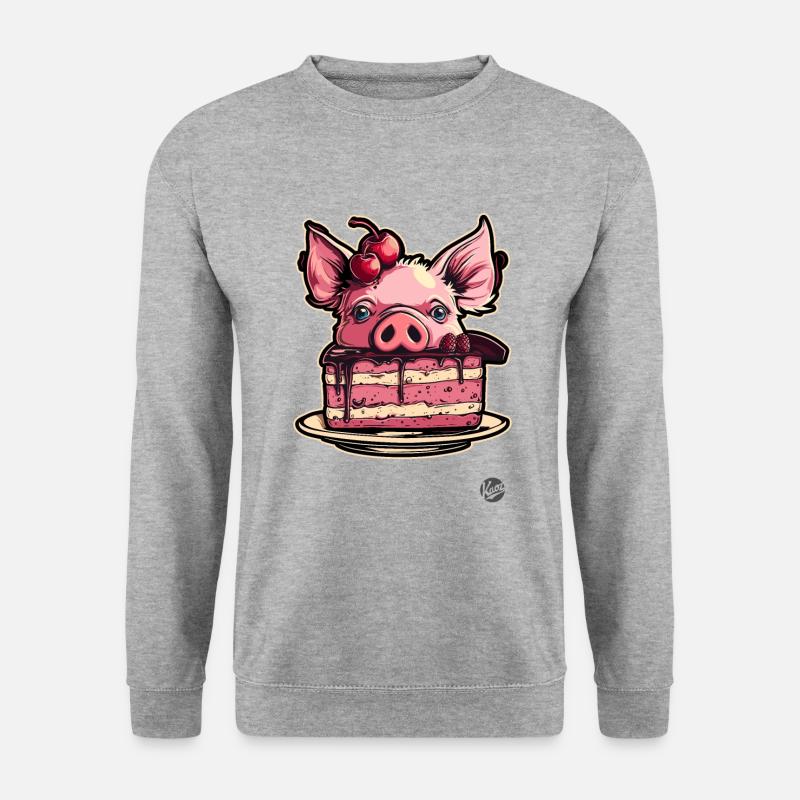 Cherry Cake Cake Pig - Unisex Sweatshirt - salt & pepper