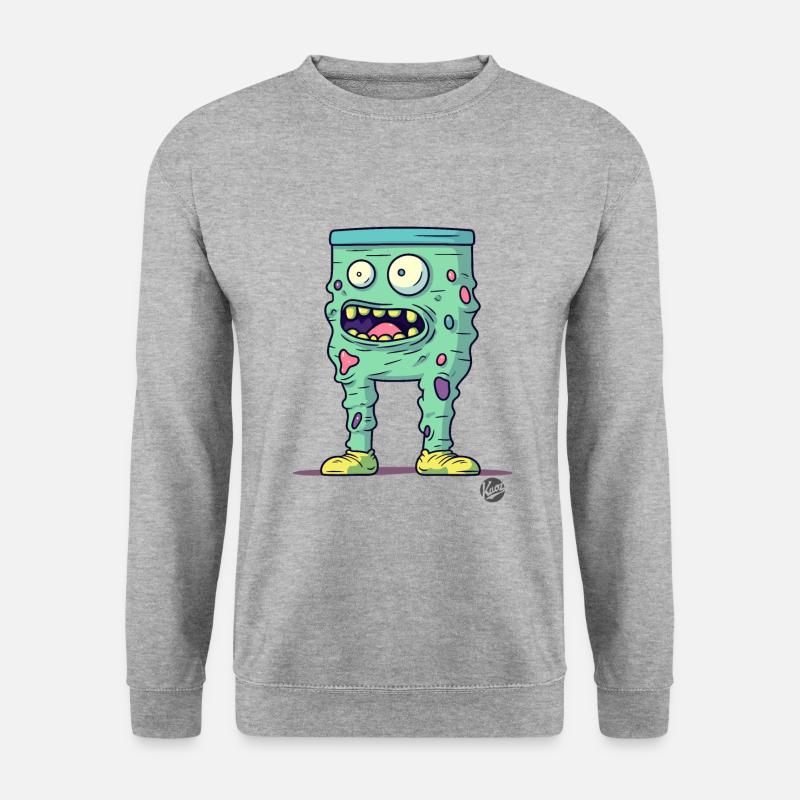 Bunte gruselige Monster-Hose - Unisex Pullover - Weißgrau meliert