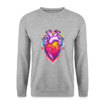 Candy-colored glass heart - Unisex Sweatshirt - salt & pepper - Front - Alina (178cm) & Michal (187cm)