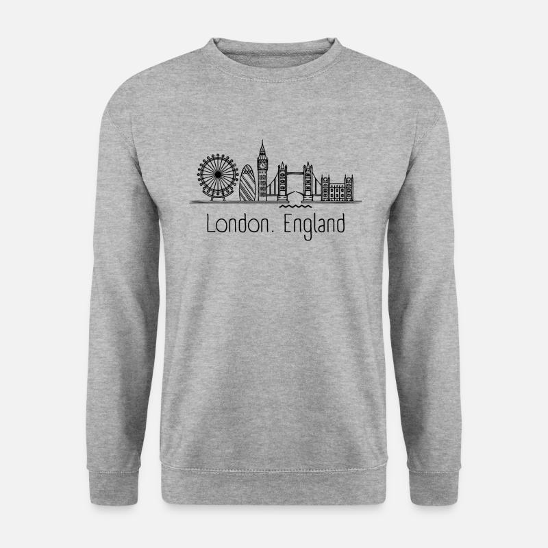 London England Klassik - Unisex Pullover - Weißgrau meliert