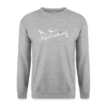 Küstenkind - Unisex Pullover - Weißgrau meliert - Vorne - Alina (178cm) & Michal (187cm)