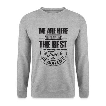 Wochenende mit Freunden in der Gruppe Trinken und - Unisex Pullover - Weißgrau meliert - Vorne - Alina (178cm) & Michal (187cm)