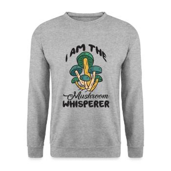 Mushroom pickers and mushroom friends - Unisex Sweatshirt - salt & pepper - Front - Alina (178cm) & Michal (187cm)