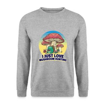 Mushroom pickers and mushroom friends - Unisex Sweatshirt - salt & pepper - Front - Alina (178cm) & Michal (187cm)