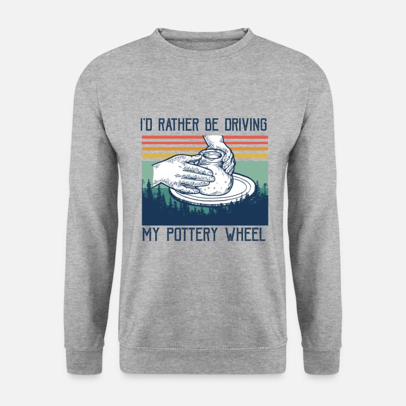 Töpfern und Töpferei - Unisex Pullover - Weißgrau meliert
