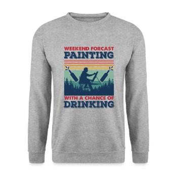 Maler und Lackierer, der Beste und Nervigste Beruf - Unisex Pullover - Weißgrau meliert - Vorne - Alina (178cm) & Michal (187cm)