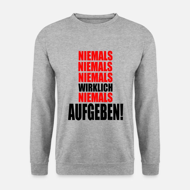 Motivation niemals Aufgeben - Unisex Pullover - Weißgrau meliert