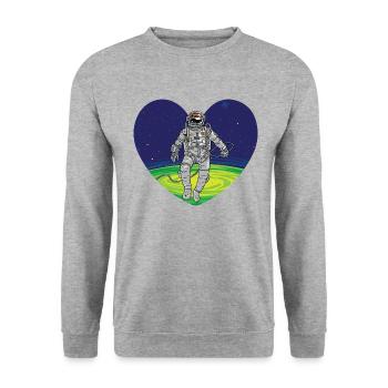 Outer space heart - Unisex Sweatshirt - salt & pepper - Front - Alina (178cm) & Michal (187cm)