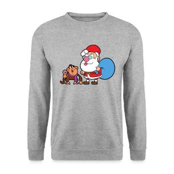 Santa Claus Christmas Santa - Unisex Sweatshirt - salt & pepper - Front - Alina (178cm) & Michal (187cm)