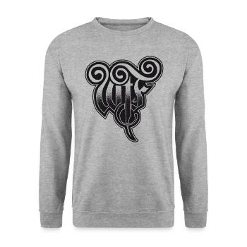 Hand lettering "WtF" - What the Fuck - Unisex Sweatshirt - salt & pepper - Front - Alina (178cm) & Michal (187cm)