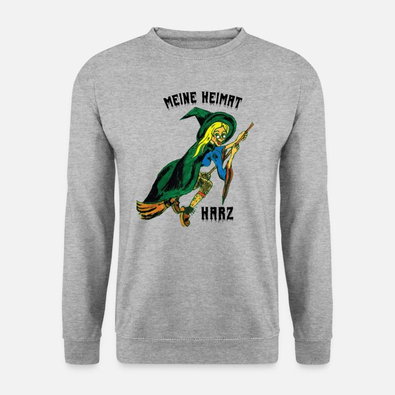 Brockenhexe Harz - Unisex Pullover - Weißgrau meliert