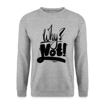 Why Not Ausrufezeichen - Unisex Pullover - Weißgrau meliert - Vorne - Alina (178cm) & Michal (187cm)