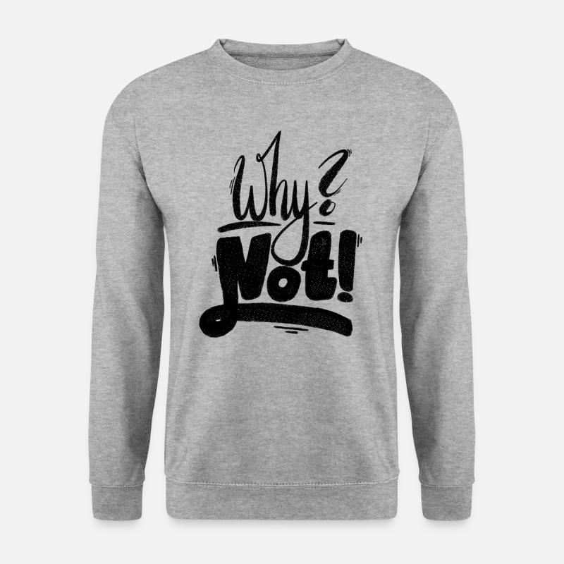 Why Not Ausrufezeichen - Unisex Pullover - Weißgrau meliert
