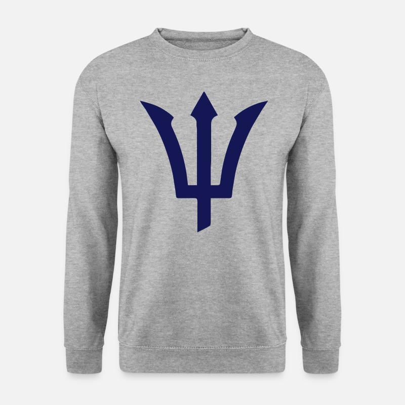 Dreizack - Vektor - Unisex Pullover - Weißgrau meliert