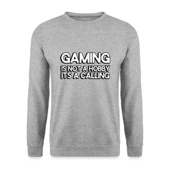 Le jeu n’est pas un passe-temps, c’est une vocation - Sweat-shirt Unisexe - gris chiné - Devant - Alina (178cm) & Michal (187cm)