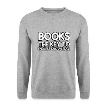 Books: the keys to endless knowledge - Unisex Sweatshirt - salt & pepper - Front - Alina (178cm) & Michal (187cm)