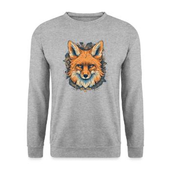 Fuchs - Unisex Pullover - Weißgrau meliert - Vorne - Alina (178cm) & Michal (187cm)