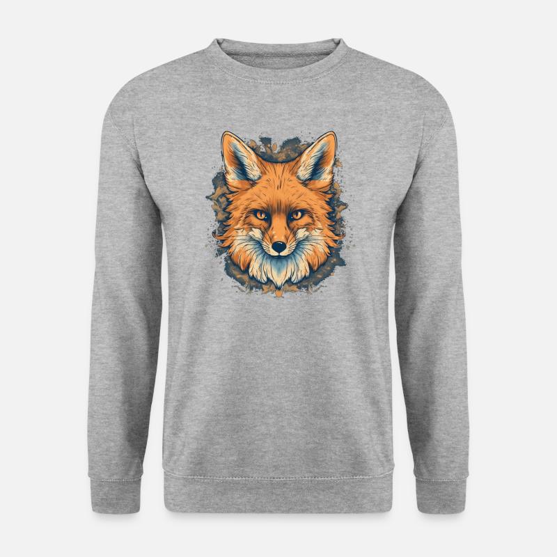 Fuchs - Unisex Pullover - Weißgrau meliert